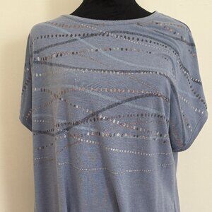 LIGHT BLUE SHORT SLEEVE SWEATER